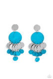 SHELL of the Ball Blue ~ Paparazzi Earrings - Glitzygals5dollarbling Paparazzi Boutique 