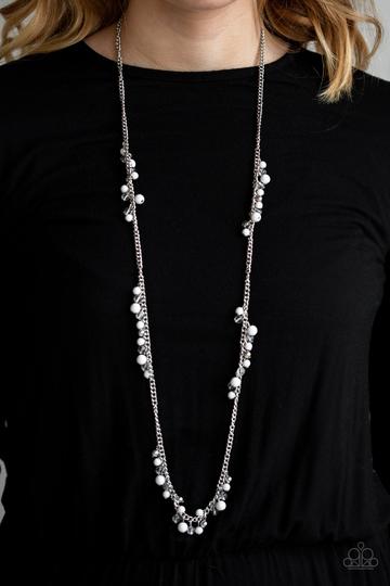 Paparazzi Miami Mojito - White Beads - Silver Chain Necklace and matching Earrings - Glitzygals5dollarbling Paparazzi Boutique 