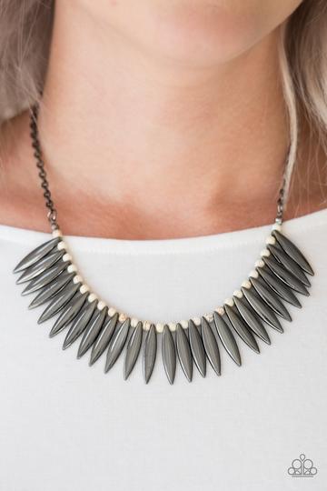 Paparazzi Tameless Tigress - White Necklace - Glitzygals5dollarbling Paparazzi Boutique 
