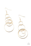 Paparazzi Chic Circles - Gold Earrings - Glitzygals5dollarbling Paparazzi Boutique 