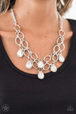 Show-Stopping Shimmer White Blockbuster Necklace Paparazzi - Glitzygals5dollarbling Paparazzi Boutique 