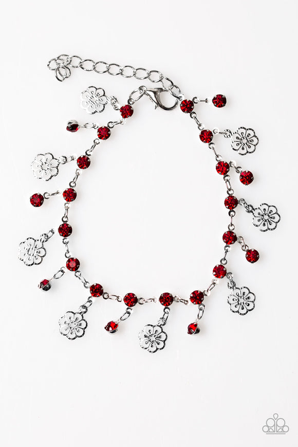 Paparazzi Hibiscus Breeze Red Bracelet - Glitzygals5dollarbling Paparazzi Boutique 