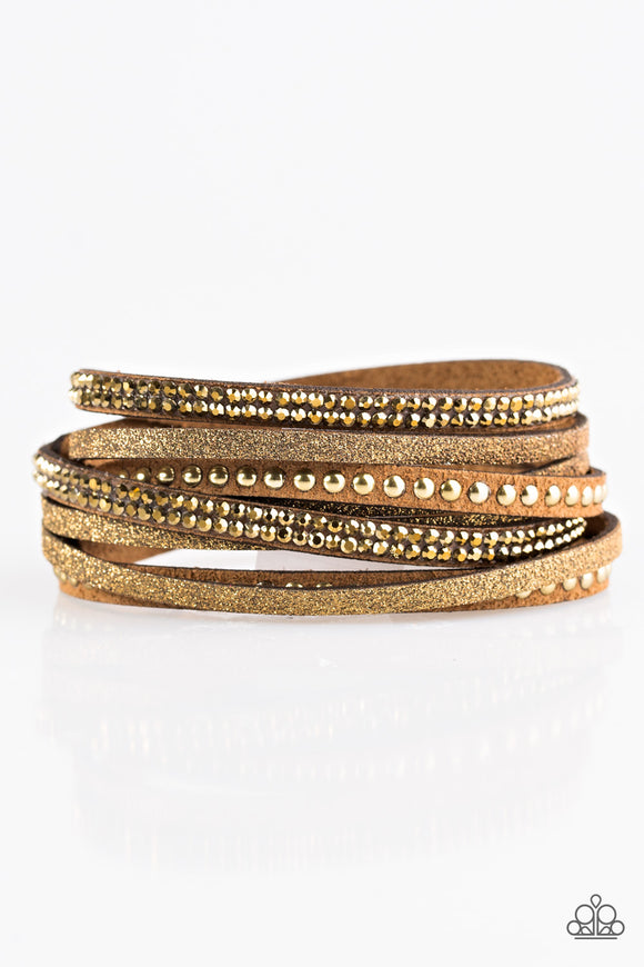 Paparazzi Once Upon A SHOWTIME Brass Urban Bracelet - Glitzygals5dollarbling Paparazzi Boutique 