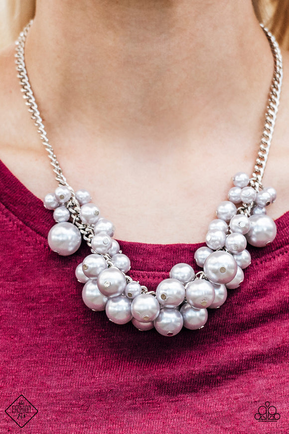 Glam Queen Silver Necklace Fashion Fix EXCLUSIVE - Glitzygals5dollarbling Paparazzi Boutique 