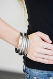 Paparazzi Standout Shimmer Silver Bracelet - Glitzygals5dollarbling Paparazzi Boutique 
