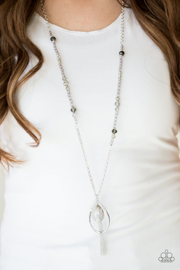 Paparazzi Teardroppin Tassels - Silver Necklace - Glitzygals5dollarbling Paparazzi Boutique 