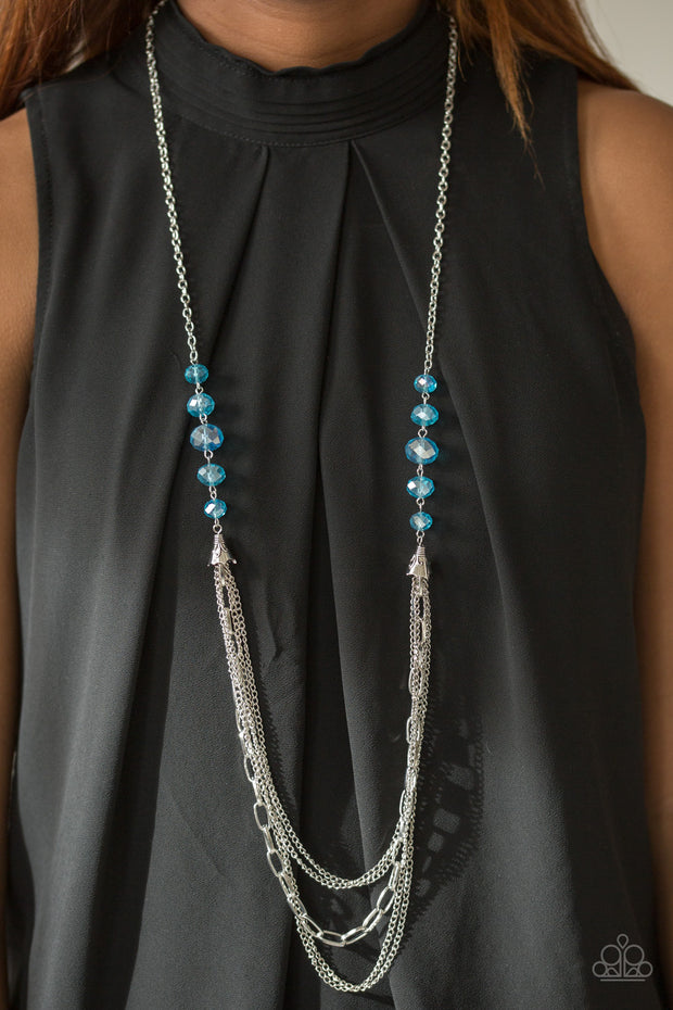 Paparazzi Turn It Up-Town Blue Long Necklace - Glitzygals5dollarbling Paparazzi Boutique 