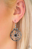 Paparazzi Bloom Bloom Black Floral Earring - Glitzygals5dollarbling Paparazzi Boutique 