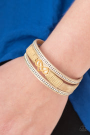 Hustlin Heart Gold Urban Paparazzi Bracelet - Glitzygals5dollarbling Paparazzi Boutique 
