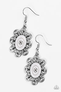 Paparazzi Posy Party Silver Earrings - Glitzygals5dollarbling Paparazzi Boutique 