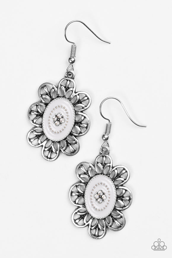 Paparazzi Posy Party Silver Earrings - Glitzygals5dollarbling Paparazzi Boutique 
