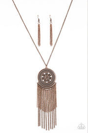 Sunny Sunflower Copper Necklace - Glitzygals5dollarbling Paparazzi Boutique 