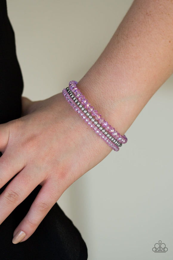 Luminous Luster Purple Infinity Bracelet - Glitzygals5dollarbling Paparazzi Boutique 