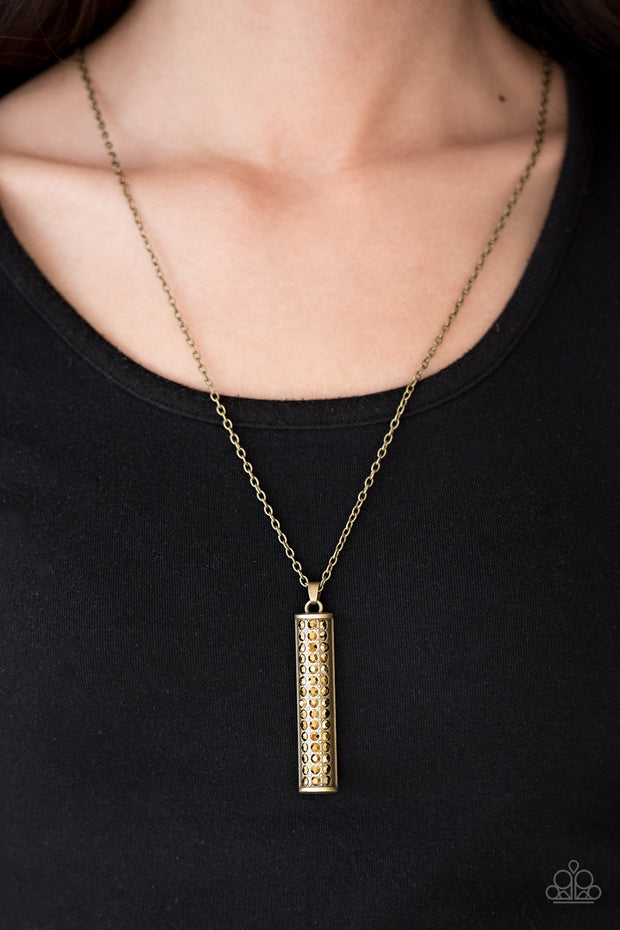 Paparazzi Big Shot Shimmer Brass Necklace - Glitzygals5dollarbling Paparazzi Boutique 