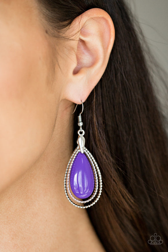Paparazzi Spring Splendor Purple Earrings - Glitzygals5dollarbling Paparazzi Boutique 