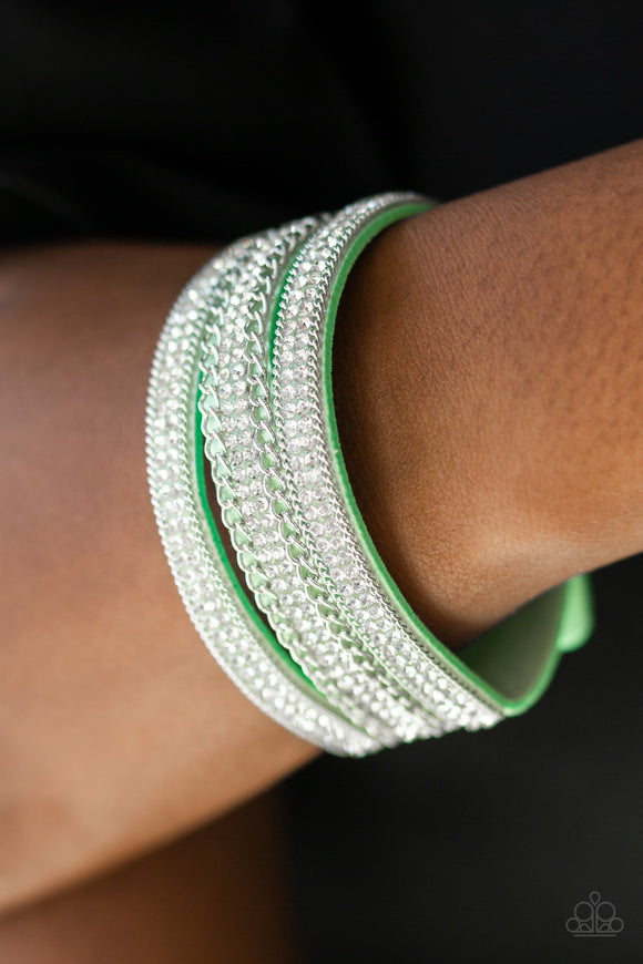 Dangerously Drama Queen Green Bracelet - Glitzygals5dollarbling Paparazzi Boutique 
