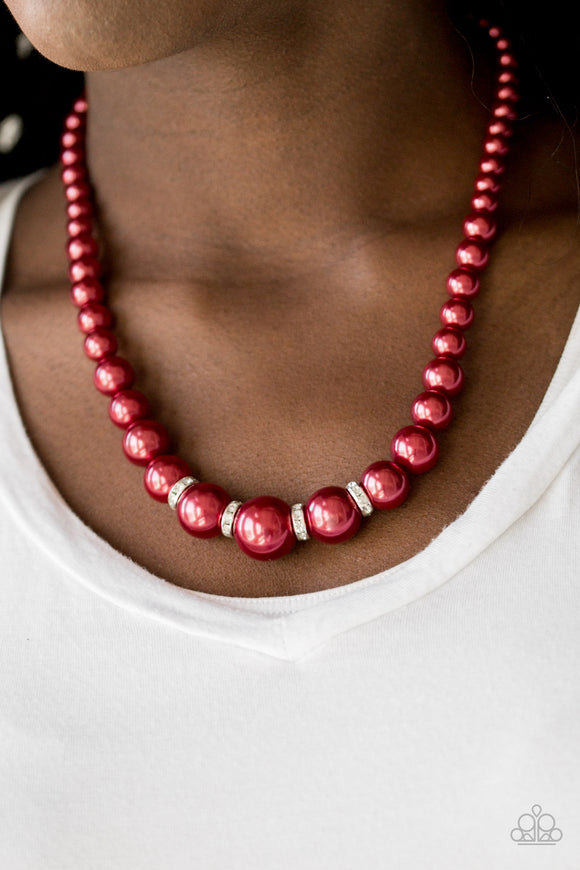Paparazzi Party Pearls Red Necklace - Glitzygals5dollarbling Paparazzi Boutique 