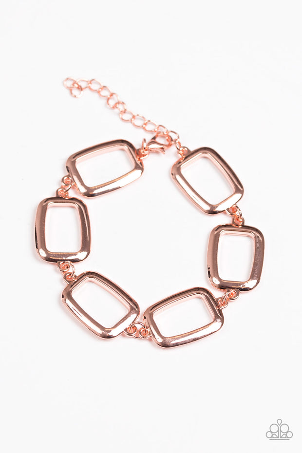 Paparazzi Basic Geometry Copper Bracelet - Glitzygals5dollarbling Paparazzi Boutique 