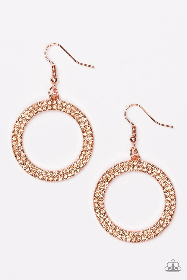 Paparazzi Bubbly Babe Copper Earrings - Glitzygals5dollarbling Paparazzi Boutique 