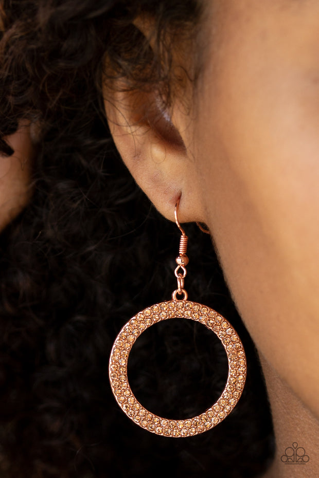 Paparazzi Bubbly Babe Copper Earrings - Glitzygals5dollarbling Paparazzi Boutique 