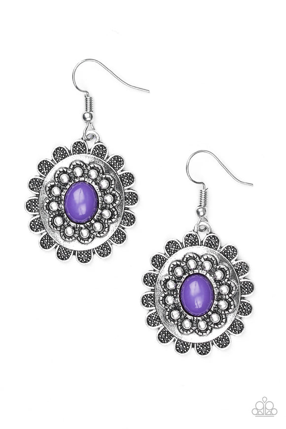 Paparazzi Summer Blooms Purple Earring - Glitzygals5dollarbling Paparazzi Boutique 