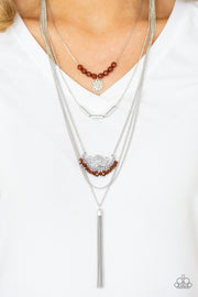Malibu Mixer Brown Necklace - Glitzygals5dollarbling Paparazzi Boutique 