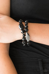 Paparazzi Rockin Rock Candy - Black Bracelet - Glitzygals5dollarbling Paparazzi Boutique 