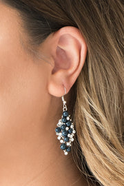 Paparazzi Famous Fashion Navy Blue Pearl and Rhinestone Earring - Glitzygals5dollarbling Paparazzi Boutique 