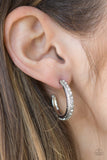 Twinkling Tinseltown White Hoop Earrings - Glitzygals5dollarbling Paparazzi Boutique 