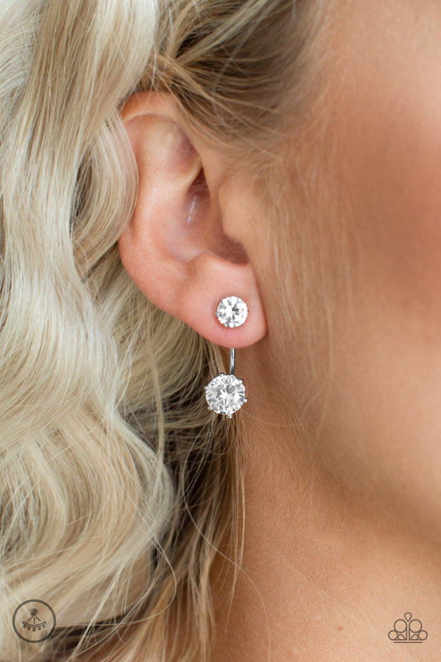 Paparazzi Starlet  Squad White Post Earrings - Glitzygals5dollarbling Paparazzi Boutique 
