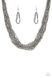 Speed of STARLIGHT Gunmetal Seed Bead Necklace Paparazzi - Glitzygals5dollarbling Paparazzi Boutique 