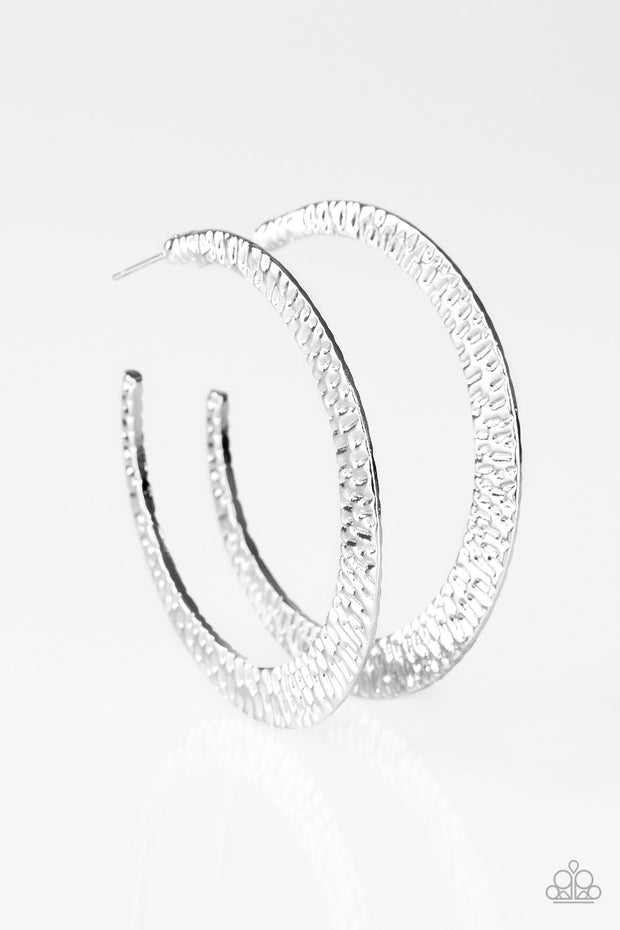 Paparazzi BEAST Friends Forever Silver Hoop Earring - Glitzygals5dollarbling Paparazzi Boutique 
