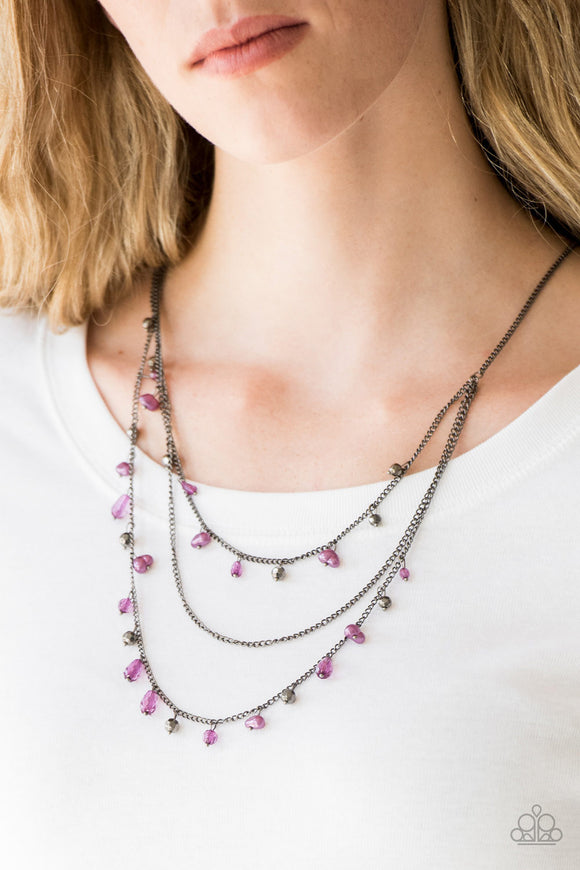 Pebble Beach Beauty Purple Necklace - Glitzygals5dollarbling Paparazzi Boutique 