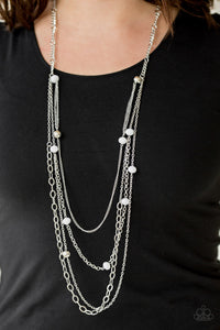 Glamour Grotto White Necklace - Glitzygals5dollarbling Paparazzi Boutique 
