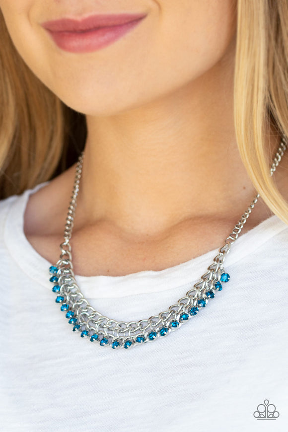 Paparazzi Necklace ~ Glow and Grind - Blue - Glitzygals5dollarbling Paparazzi Boutique 