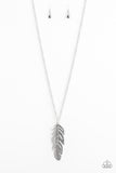 Paparazzi Sky Quest Silver Feather Necklace - Glitzygals5dollarbling Paparazzi Boutique 