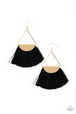 Modern Mayan Black Earrings - Paparazzi Accessories Fringe Gold - Glitzygals5dollarbling Paparazzi Boutique 