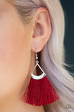 Tassel Tuesdays Red Earring - Glitzygals5dollarbling Paparazzi Boutique 
