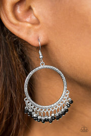 Paparazzi Tambourine Tango - Black Earrings - Glitzygals5dollarbling Paparazzi Boutique 