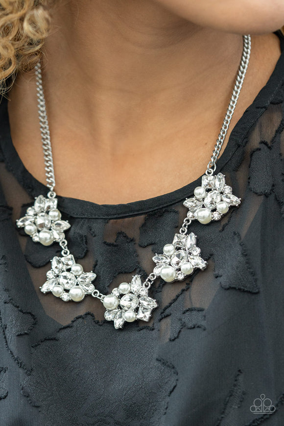 HEIRESS of Them All - White EMP Exclusive Necklace - Glitzygals5dollarbling Paparazzi Boutique 