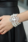 Rule The Room - White EMP Exclusive Bracelet - Glitzygals5dollarbling Paparazzi Boutique 