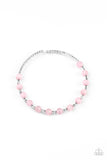 Tea Party Twinkle - Pink Moonstone Rhinestone Bracelet - Glitzygals5dollarbling Paparazzi Boutique 