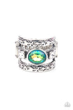 The GLEAMING Tower - Green Oil Spill Paparazzi Ring - Glitzygals5dollarbling Paparazzi Boutique 