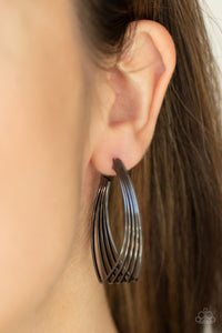 Industrial Illusion - Black ~ Paparazzi Earrings - Glitzygals5dollarbling Paparazzi Boutique 