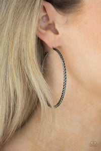 Paparazzi Earrings ~ Resist The Twist - Black - Glitzygals5dollarbling Paparazzi Boutique 