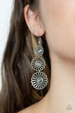 Gazebo Garden - Silver  ~ Paparazzi Earrings - Glitzygals5dollarbling Paparazzi Boutique 