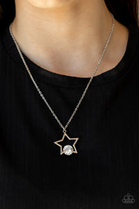 Starry Fireworks - White Paparazzi Necklace - Glitzygals5dollarbling Paparazzi Boutique 