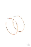 Radiantly Warped - Rose Gold ~ Paparazzi Earrings - Glitzygals5dollarbling Paparazzi Boutique 