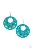 Paparazzi Tropical Reef - Blue wooden Earrings - Glitzygals5dollarbling Paparazzi Boutique 