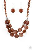 Beach Day Demure - Brown ~ Paparazzi Necklace - Glitzygals5dollarbling Paparazzi Boutique 